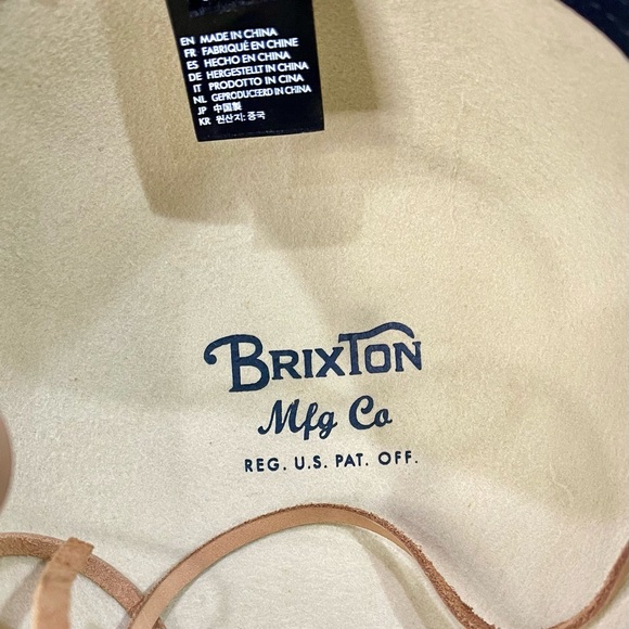 Brixton Tiller Felted Wool Wide Brim Cream Unisex Hat Size S/7 - Picture 5 of 6